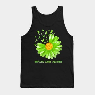 Daisy Butterfly Green Ribbon Lymphoma Cancer Awareness Tank Top